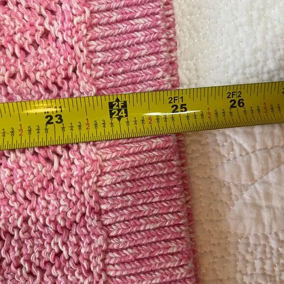 Talbots Pointelle Marl Sweater Womens XL Pink Open Knit Crew Neck long sleeve - Picture 5 of 6